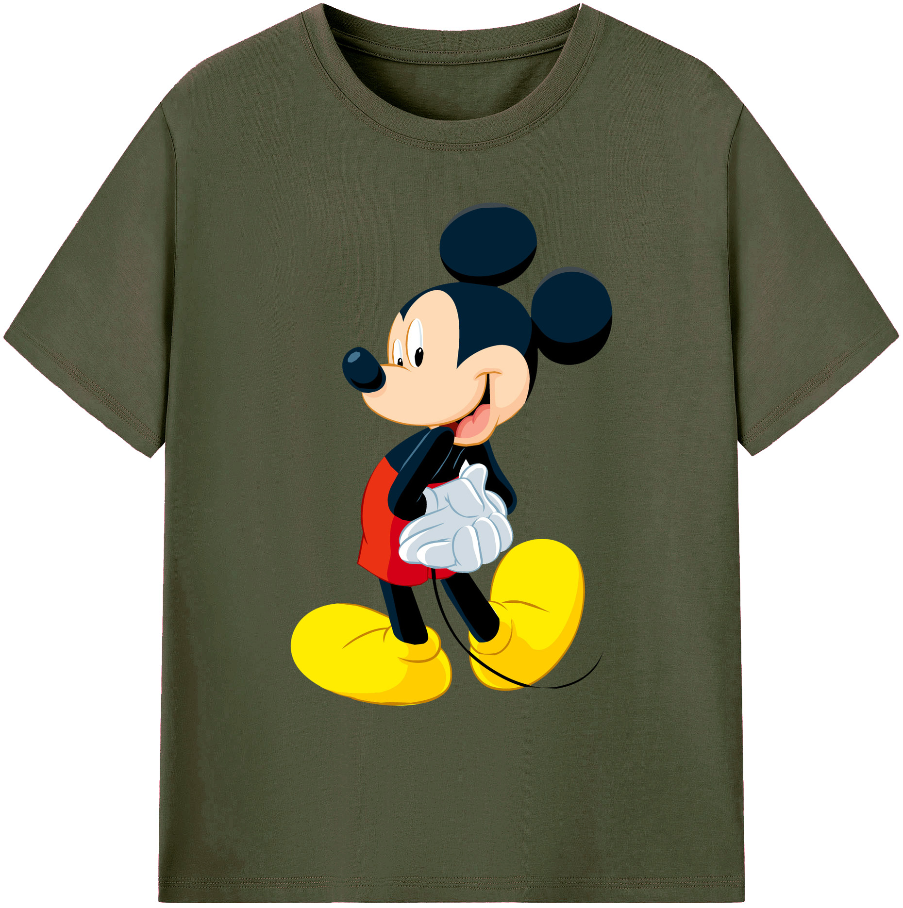 ミッキーマウス Mickey Mouse 綿100％ メンズ半袖Tシャツ｜肌触りやわらか＆通気性